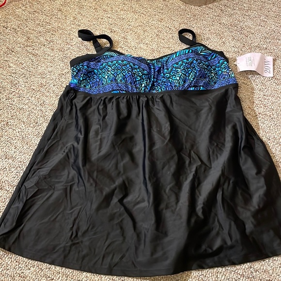 Delta Burke Other - Delta Burke push up one- piece swim Dress Size : 20W in blue and black